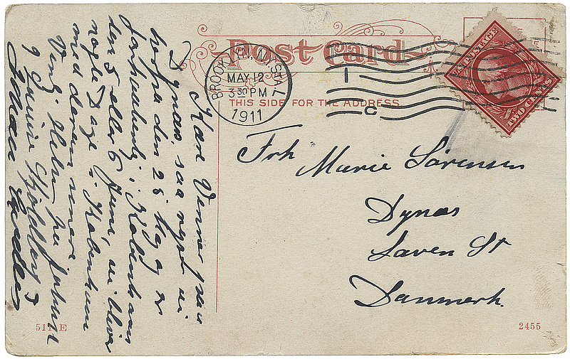 Kort fra Skjoldborg til Marie. Kort fra Skjoldborg til Marie.